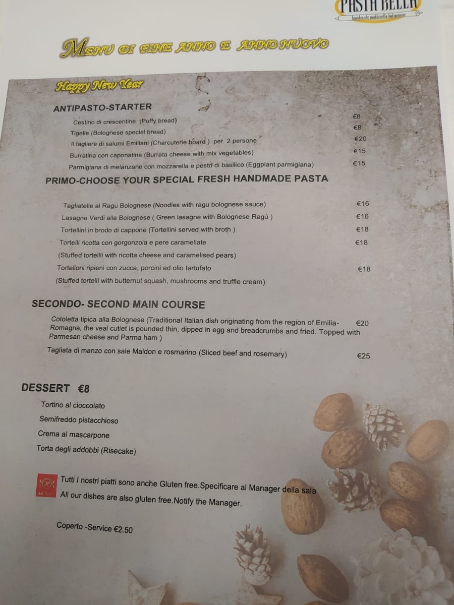 Trattoria e Bottega PASTA BELLA Menu - Image 3